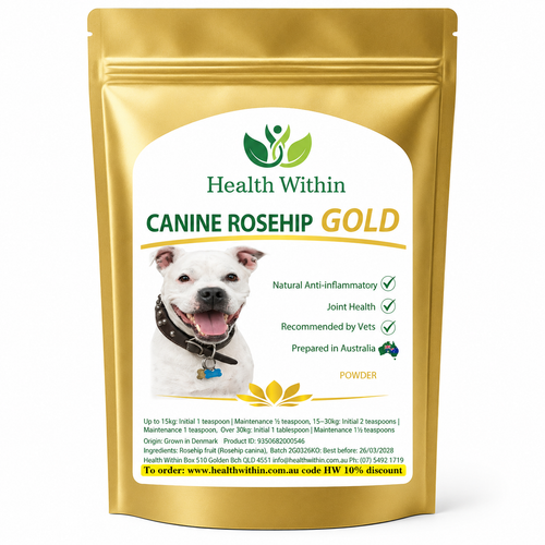 Health Within Canine Rosehip Gold Powder – Premium Joint Support Supplement for Dogs
