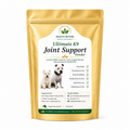Health Within K9 Ultimate Joint Support Powder – advanced dog joint supplement with MSM, Glucosamine, Chondroitin, Green Lipped Mussel, Turmeric and Rosehip in a gold resealable pouch