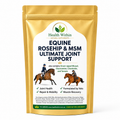 Health Within Equine Ultimate Joint Support Powder – advanced horse joint supplement with MSM, Glucosamine, Chondroitin, Green Lipped Mussel, Turmeric and Rosehip in a gold resealable pouch
