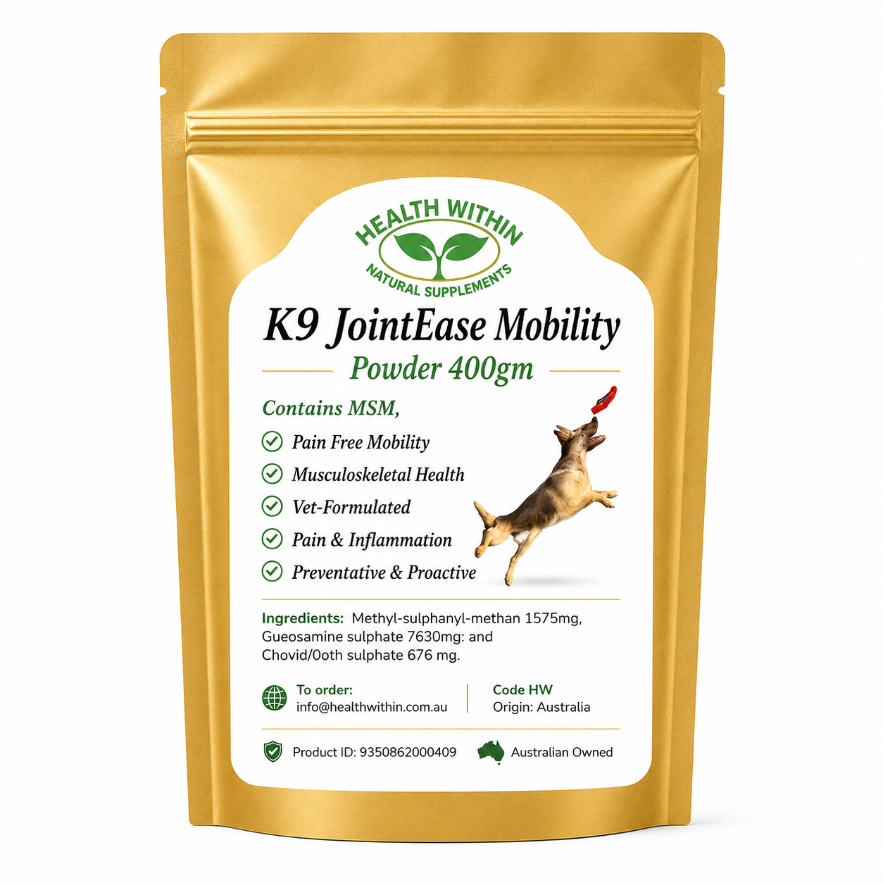 Health Within K9 JointEase Powder – Premium Joint Support Supplement for Dogs