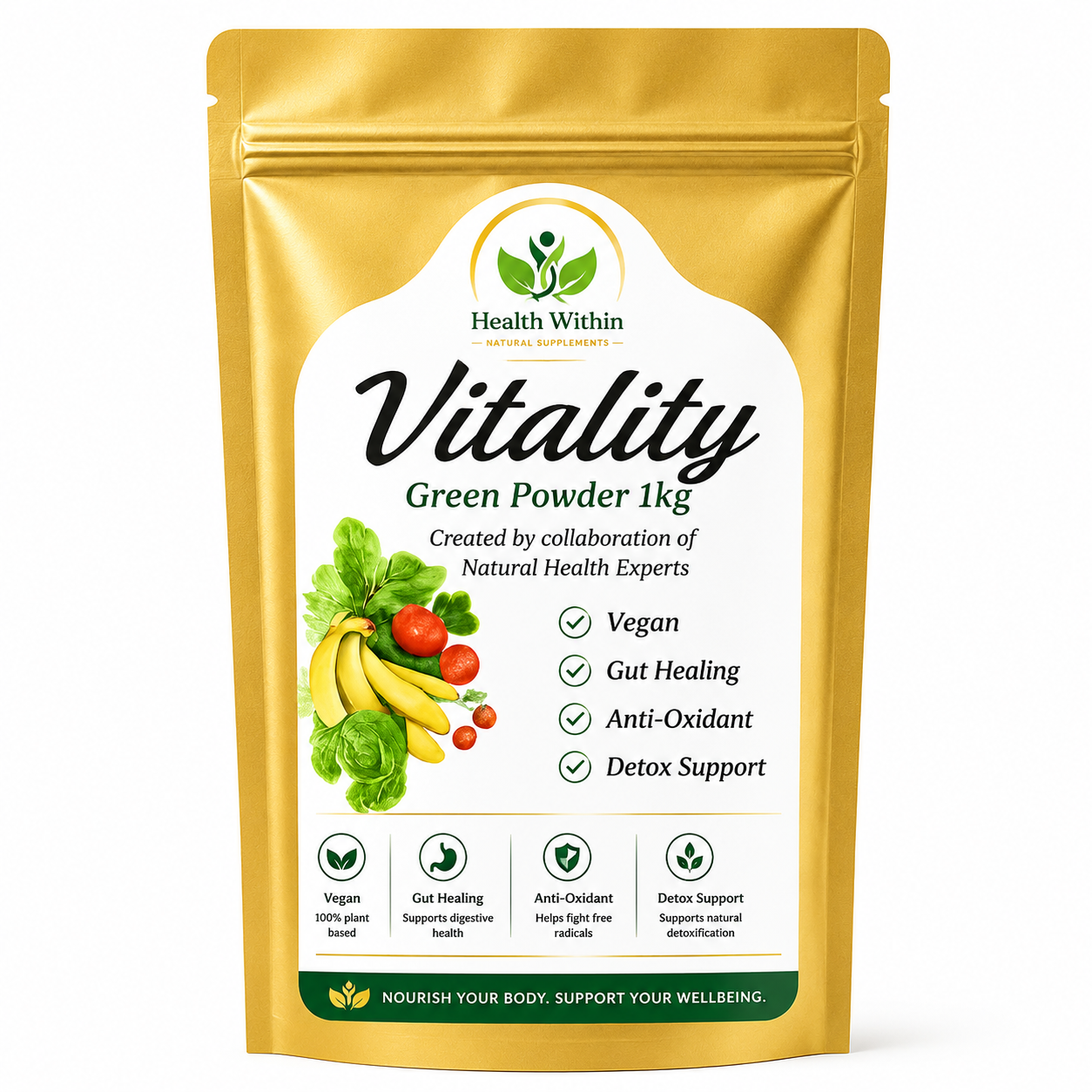 Health Within Vitality Powder – Premium Daily Energy & Wellness Superfood Blend