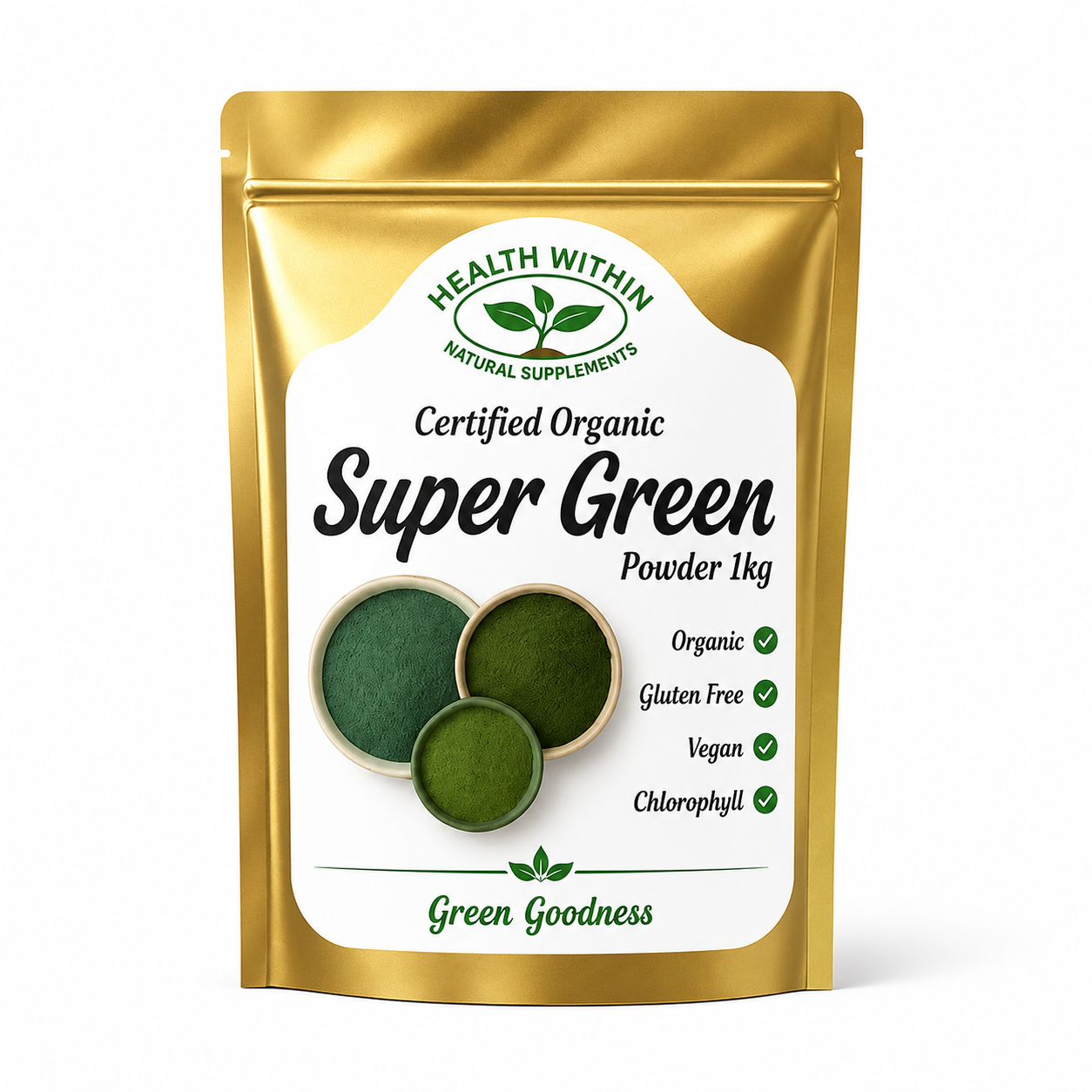 Health Within Super Green Powder – Premium Alkalising Greens & Superfood Blend