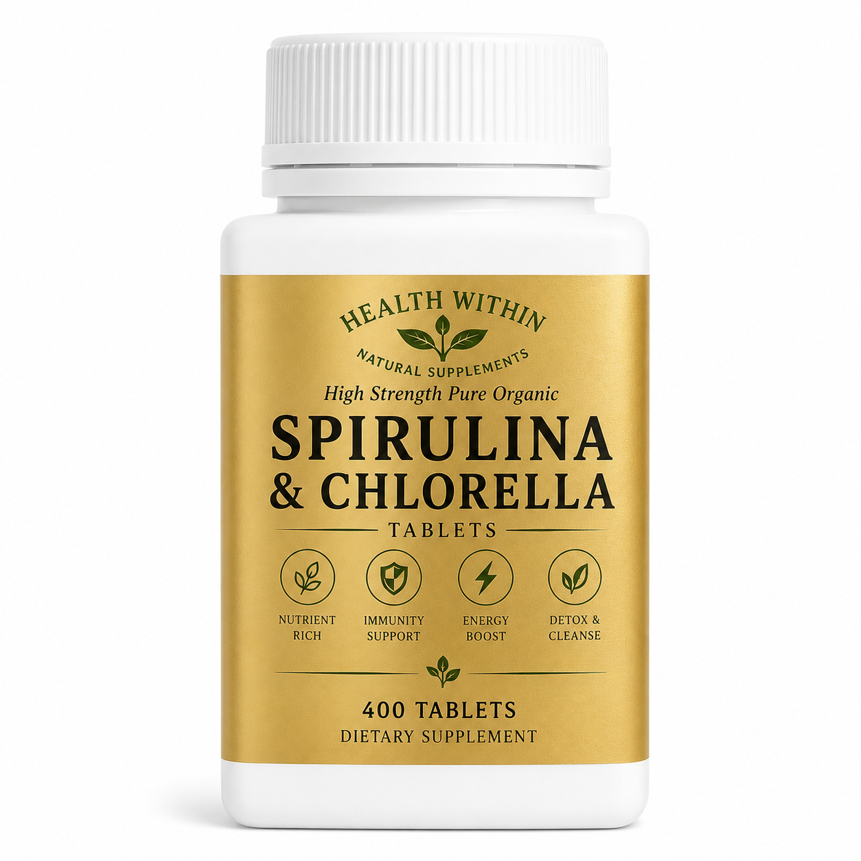 Health Within Spirulina & Chlorella Tablets – Premium Algae Superfood Supplement