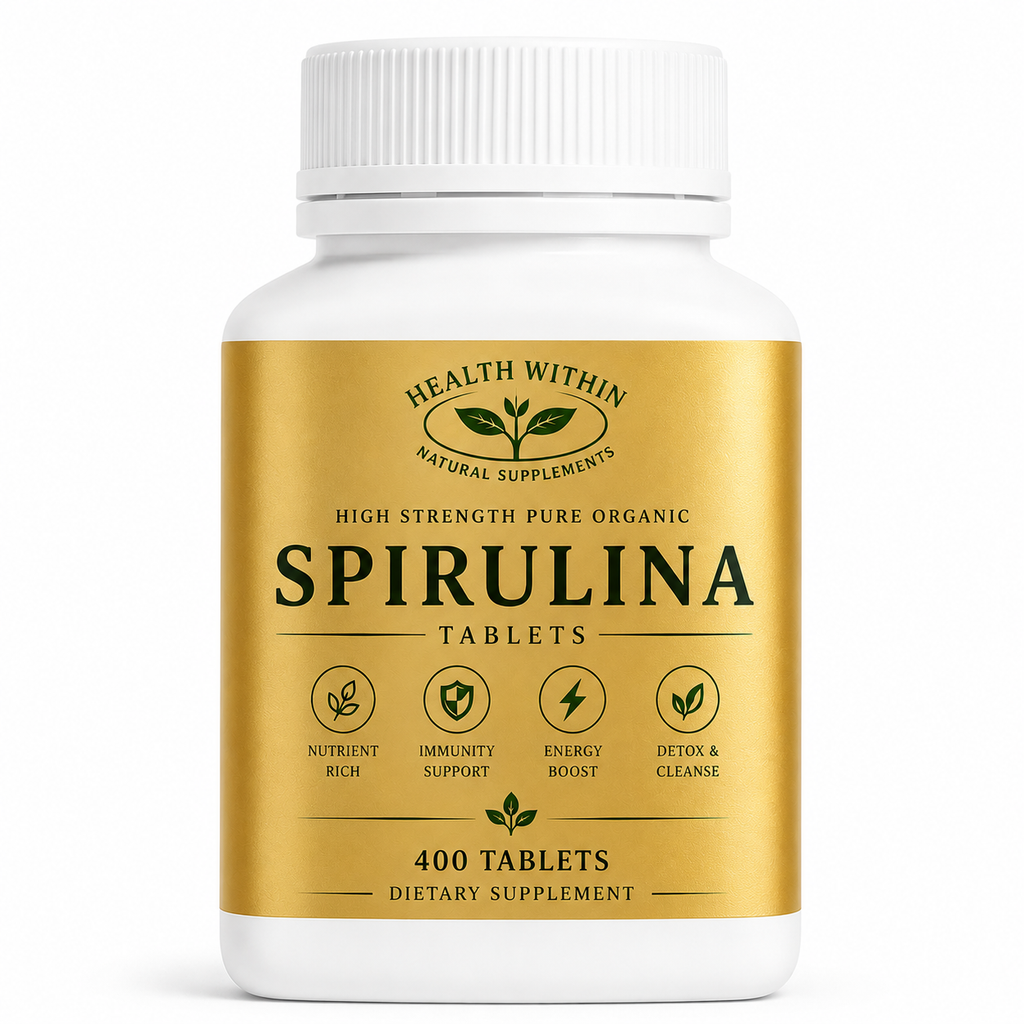 Health Within Spirulina Tablets – Premium Organic Algae Superfood for Energy & Detox