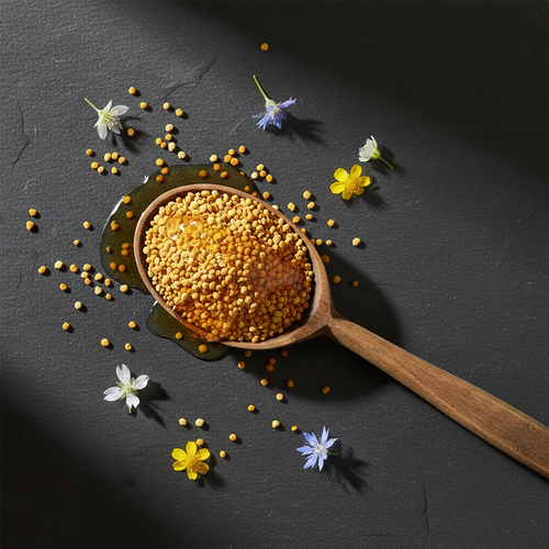 Bee Pollen Granules Dark Slate Background