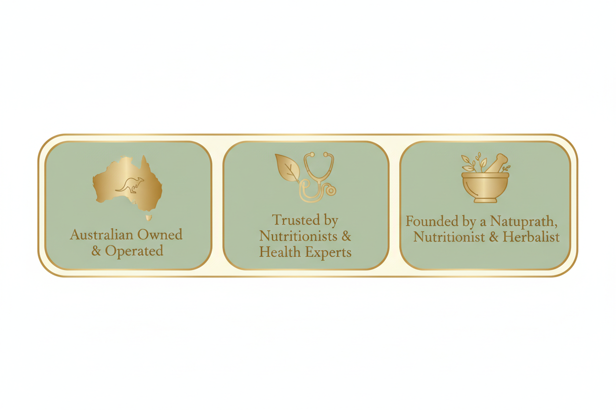 Health Within Trust Badge – Australian Owned, Trusted by Nutritionists, Founded by Naturopath