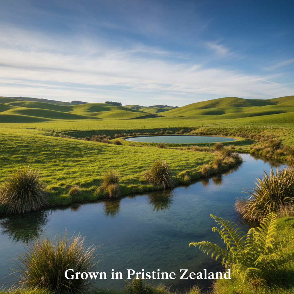 Grown in Pristine New Zealand Chlorella Landscape