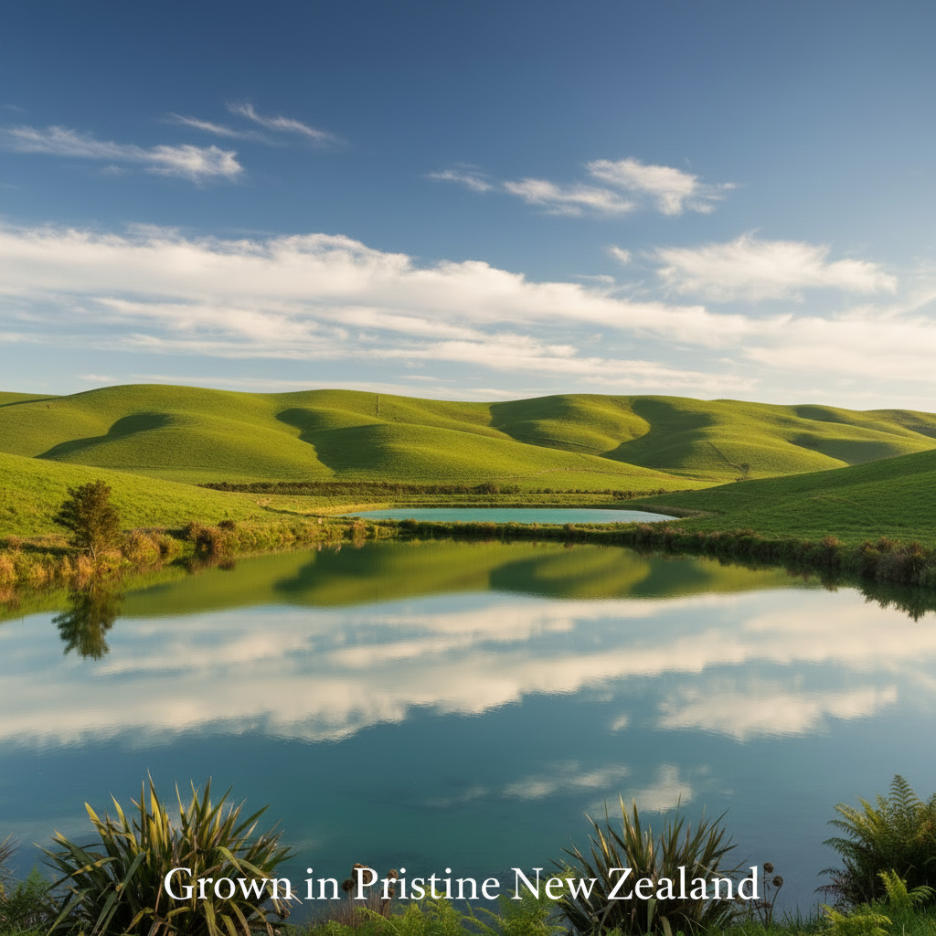 Grown in Pristine New Zealand Landscape