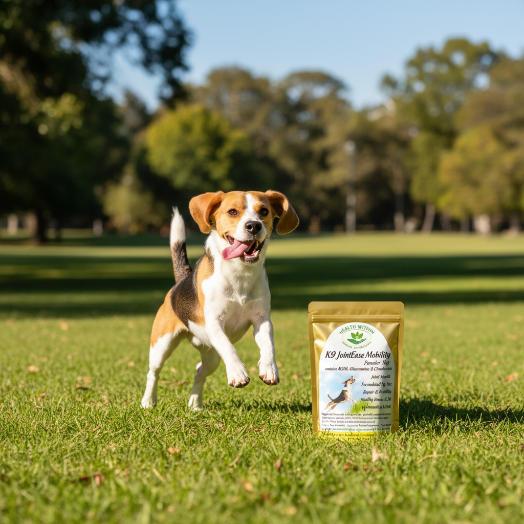 K9 JointEase Happy Active Dog with Product