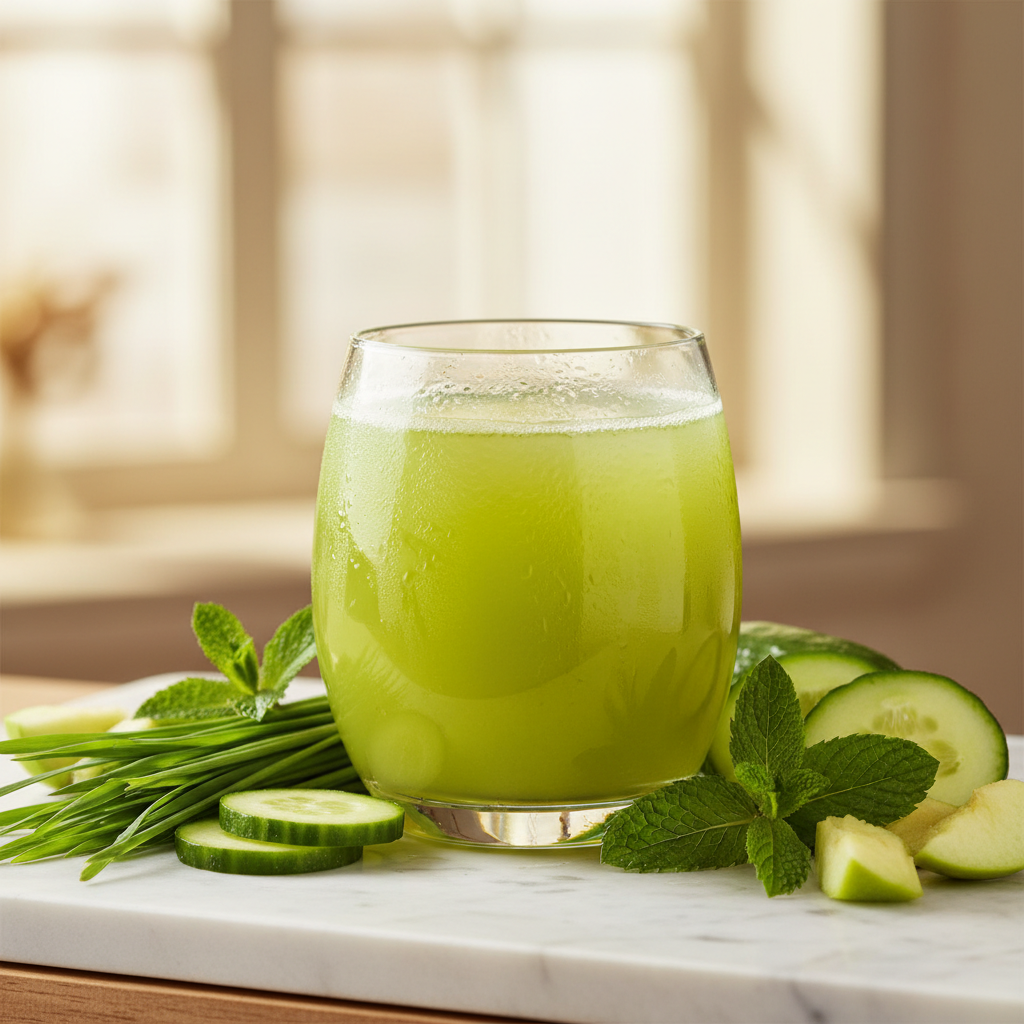 Wheatgrass Smoothie Close Up